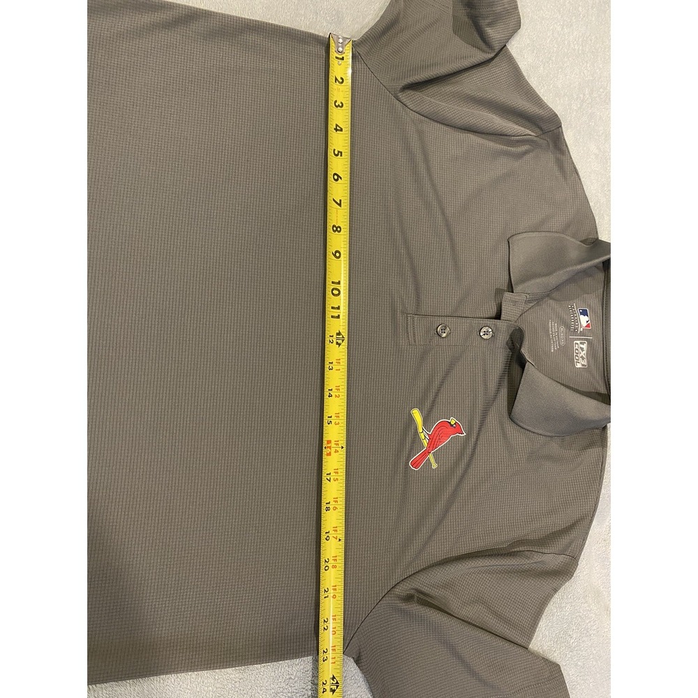 Mens MLB Genuine Merchandise TX3 Cool Short Sleeve Polo‎ Shirt Cardinals Gray XL - Picture 6 of 8